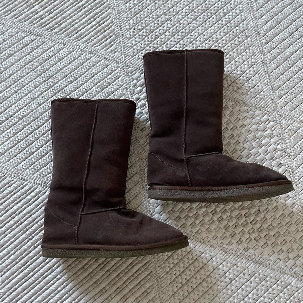 Alpine Design Chocolate Brown Suede Tall Boots, size 10